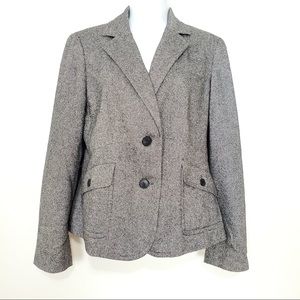 Talbots gray double button front blazer jacket